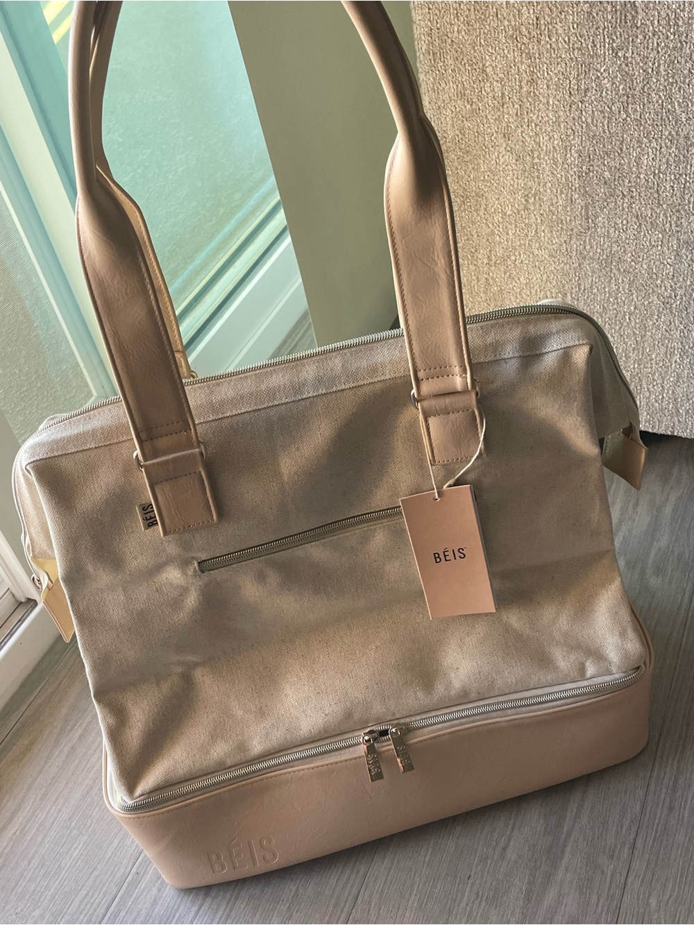 BEIS the weekender travel bag, Beige NWT